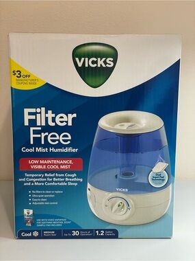 Vicks Filter Free Cool Mist Humidifier NWOT